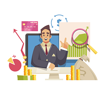 Financial growth and analysis illustration
