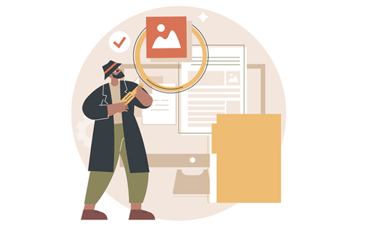 Digital content editing illustration